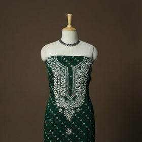 Lucknowi chikankari hand work bandhani unstitched kurta