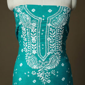 Lucknowi chikankari hand work bandhani unstitched kurta
