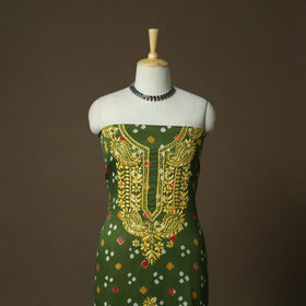 Lucknowi chikankari hand work bandhani unstitched kurta