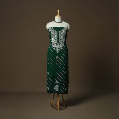 Lucknowi chikankari hand work bandhani unstitched kurta