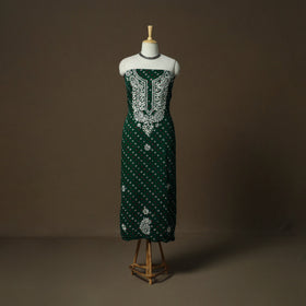 Lucknowi chikankari hand work bandhani unstitched kurta
