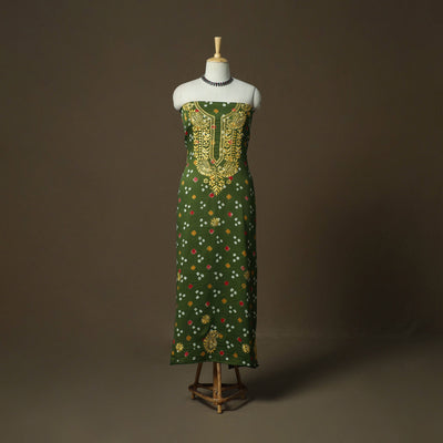 Lucknowi chikankari hand work bandhani unstitched kurta