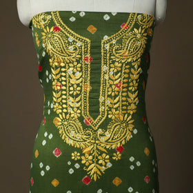 Lucknowi chikankari hand work bandhani unstitched kurta