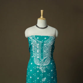 Lucknowi chikankari hand work bandhani unstitched kurta