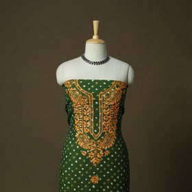 Lucknowi chikankari hand work bandhani unstitched kurta