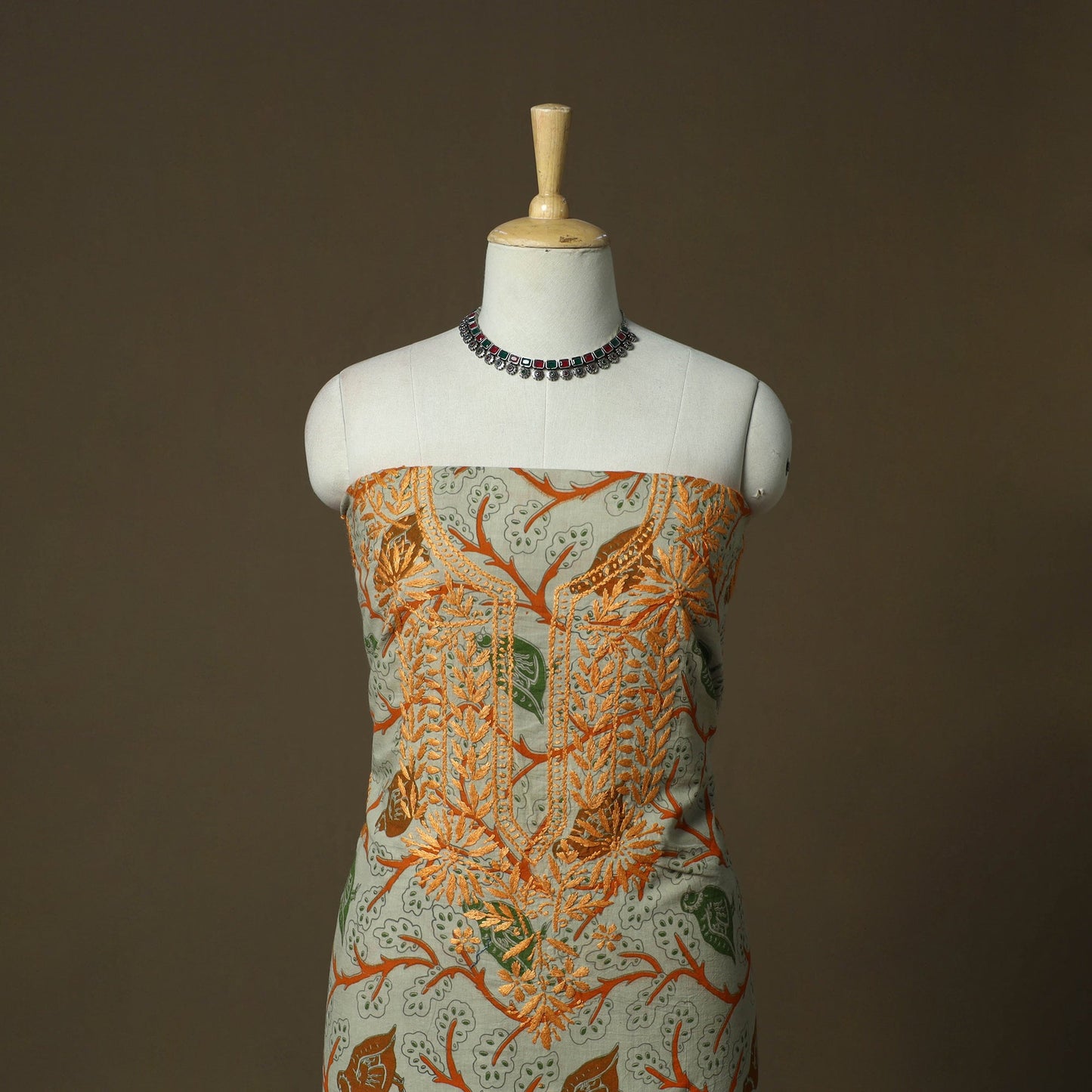 Lucknowi chikankari hand work kalamkari unstitched kurta