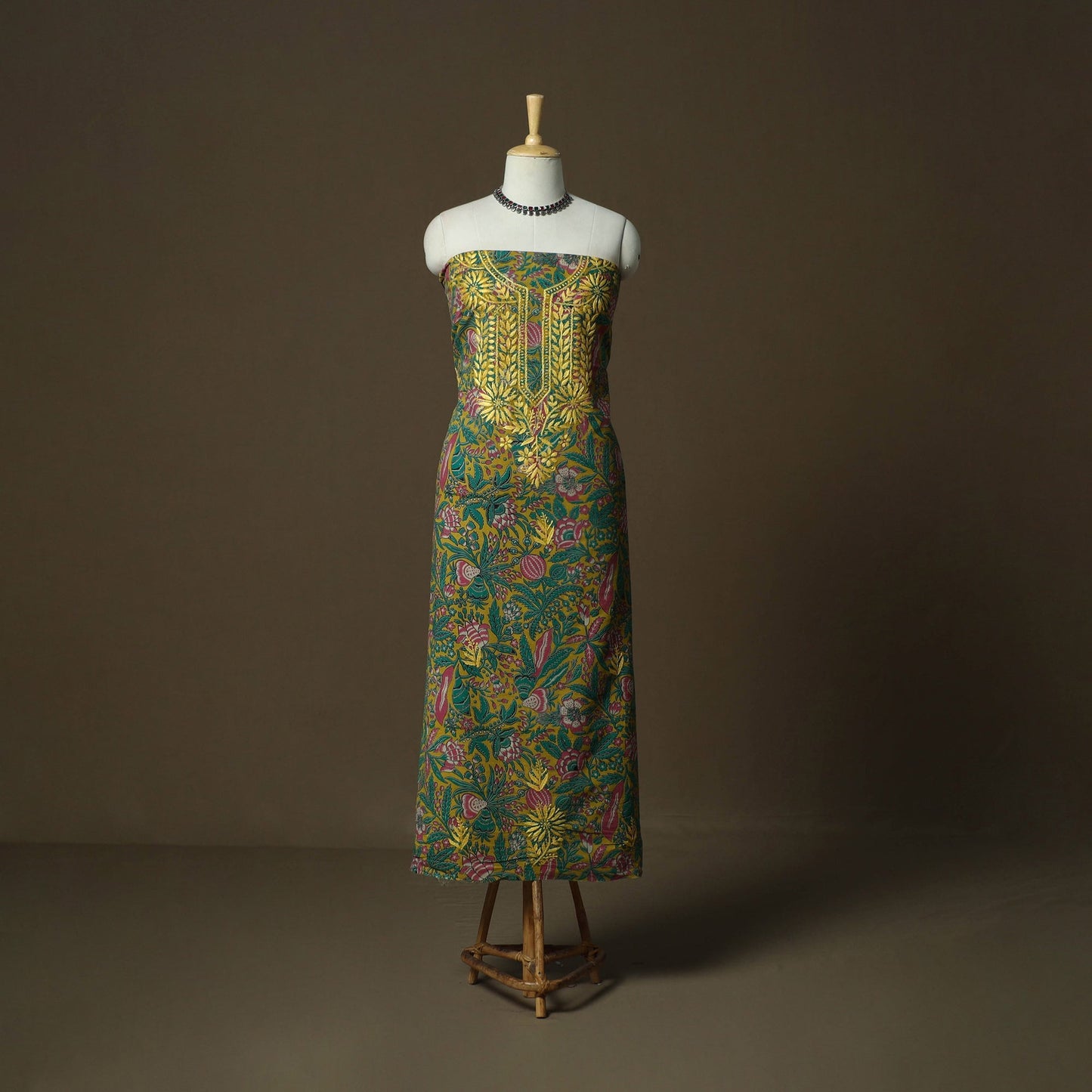 Lucknowi chikankari hand work kalamkari unstitched kurta