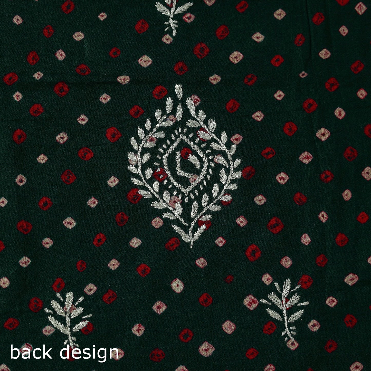 Lucknowi chikankari work bandhani unstitched kurta material