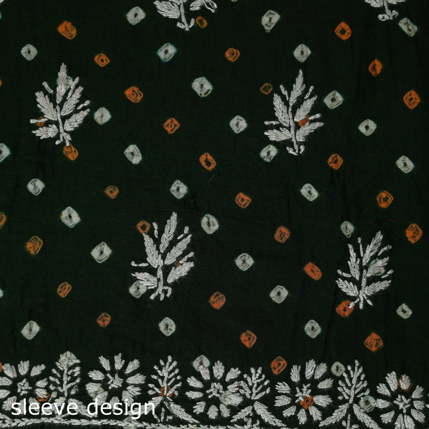 Lucknowi chikankari work bandhani unstitched kurta material