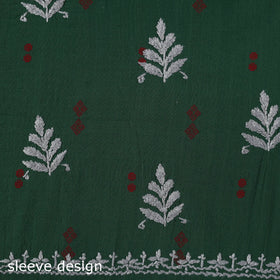 Black - lucknowi chikankari work jacquard unstitched kurta