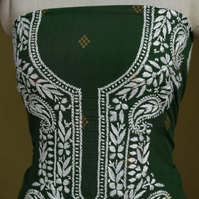 Black - lucknowi chikankari work jacquard unstitched kurta