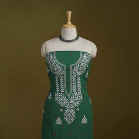 Black - lucknowi chikankari work jacquard unstitched kurta