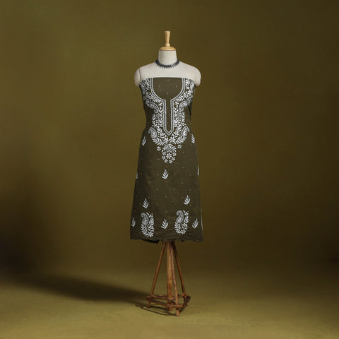 Lucknowi chikankari work jacquard unstitched kurta material