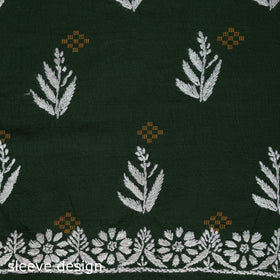 Black - lucknowi chikankari work jacquard unstitched kurta