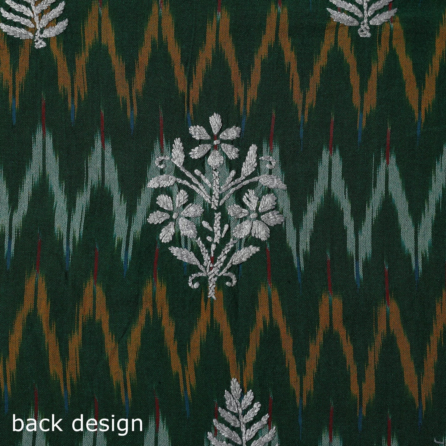 Lucknowi chikankari work pochampally ikat unstitched kurta