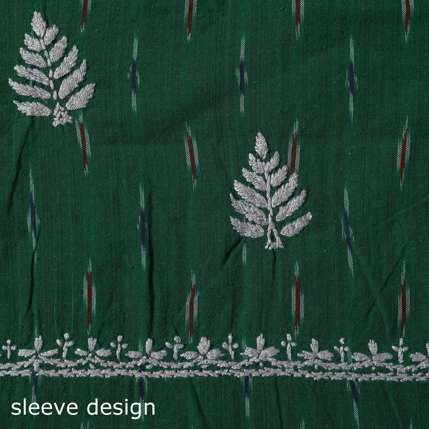 Lucknowi chikankari work pochampally ikat unstitched kurta