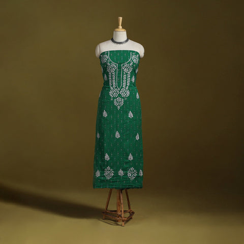 Lucknowi chikankari work pochampally ikat unstitched kurta