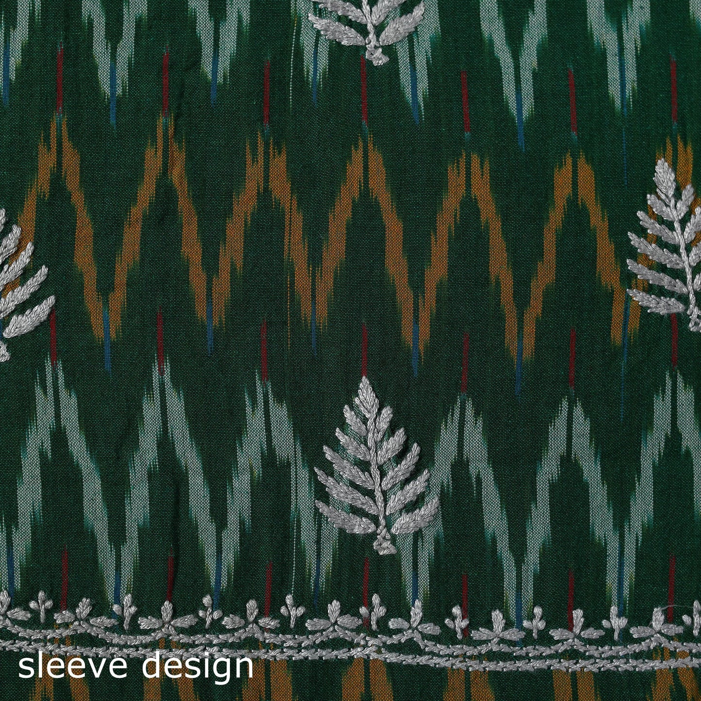 Lucknowi chikankari work pochampally ikat unstitched kurta