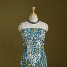 Lucknowi chikankari work sanganeri unstitched kurta