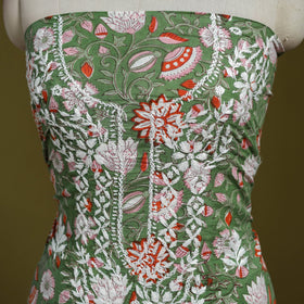 Lucknowi chikankari work sanganeri unstitched kurta