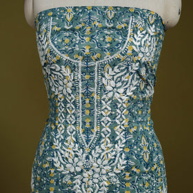 Lucknowi chikankari work sanganeri unstitched kurta
