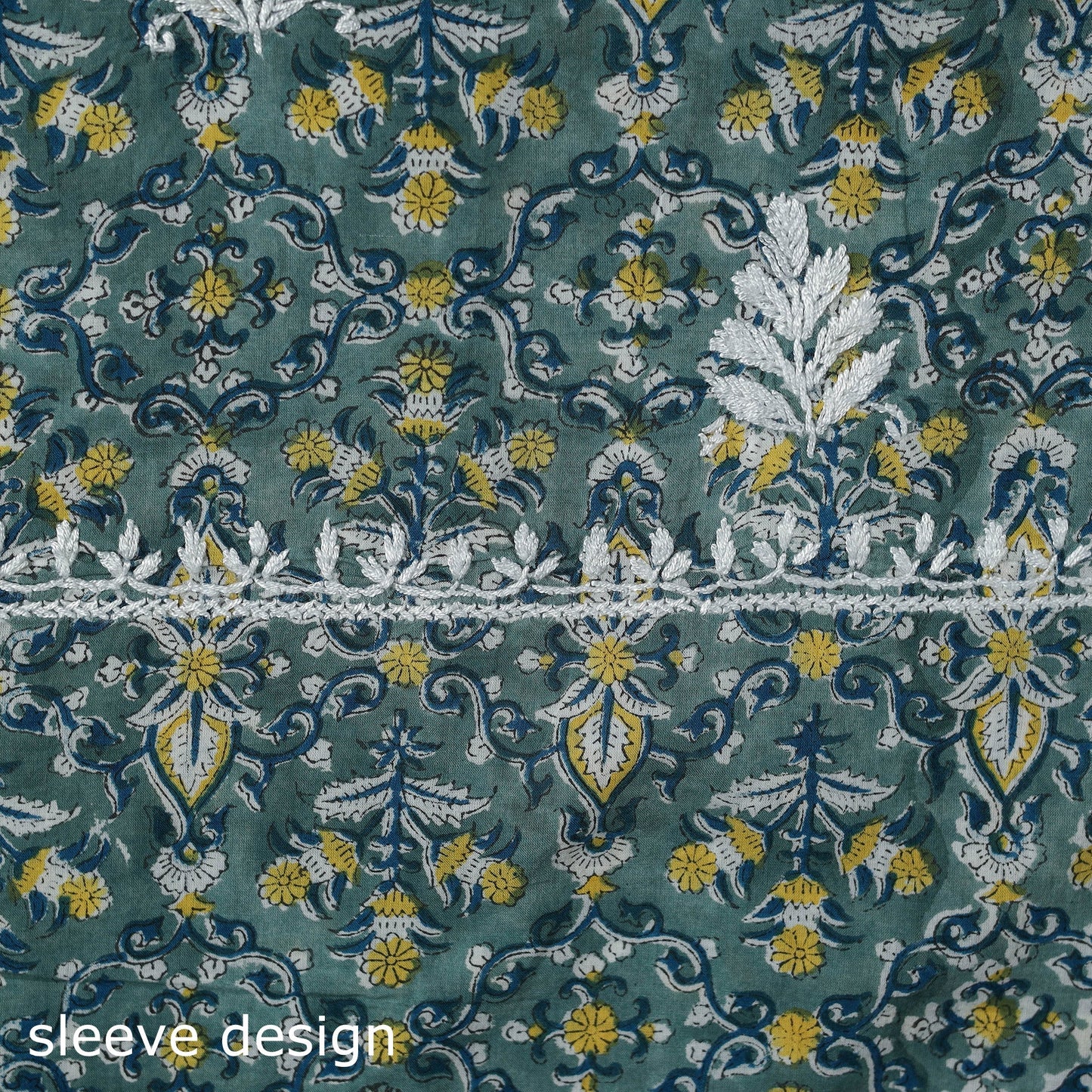 Lucknowi chikankari work sanganeri unstitched kurta