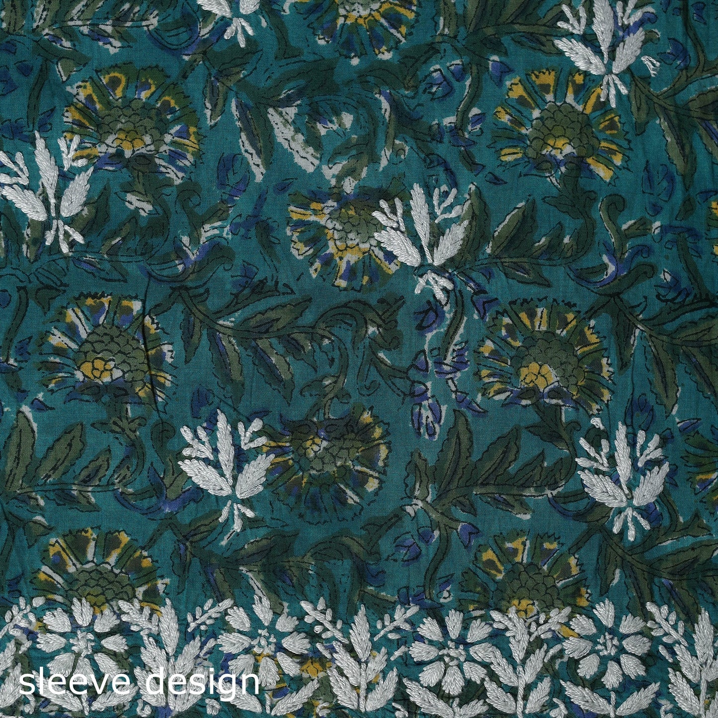 Lucknowi chikankari work sanganeri unstitched kurta