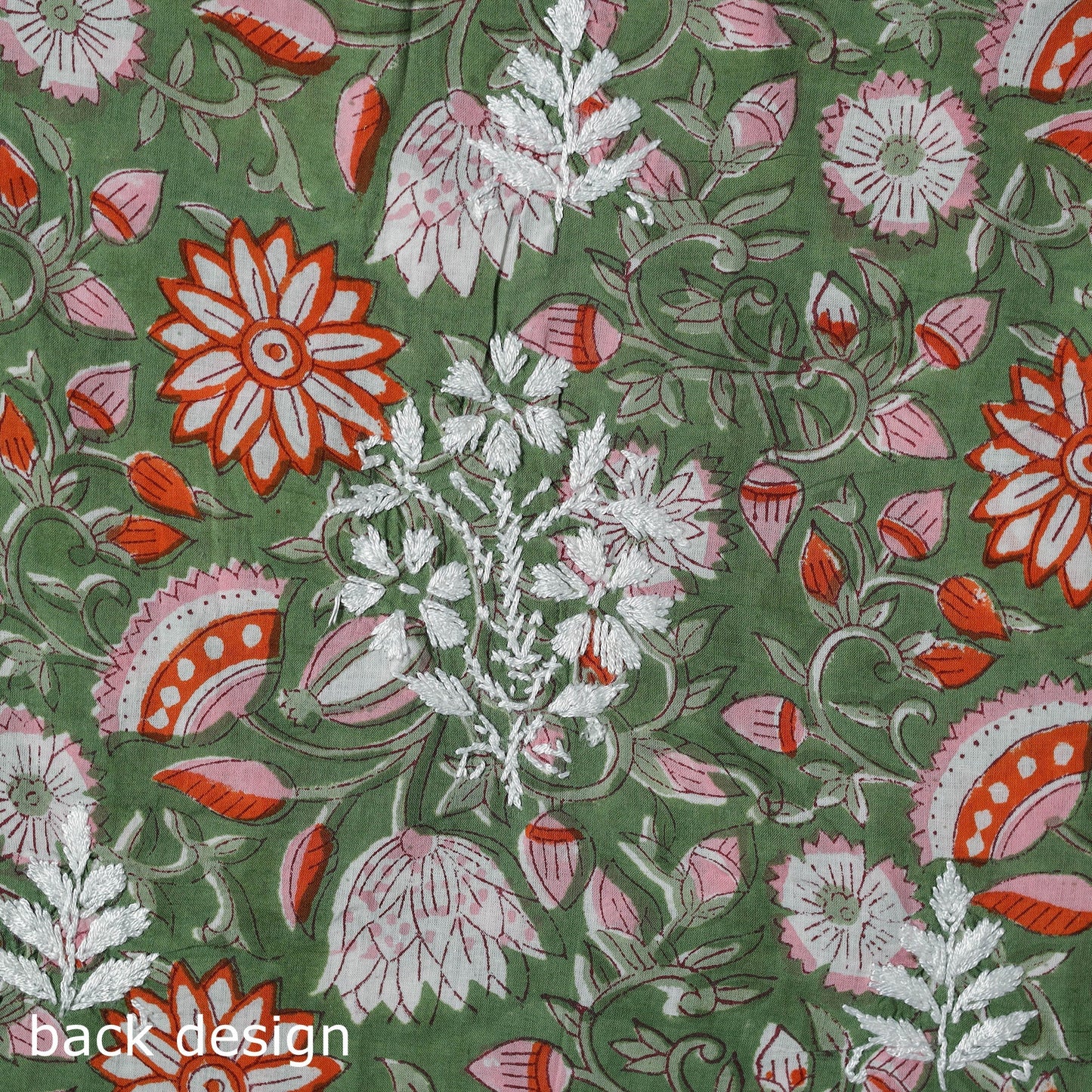 Lucknowi chikankari work sanganeri unstitched kurta