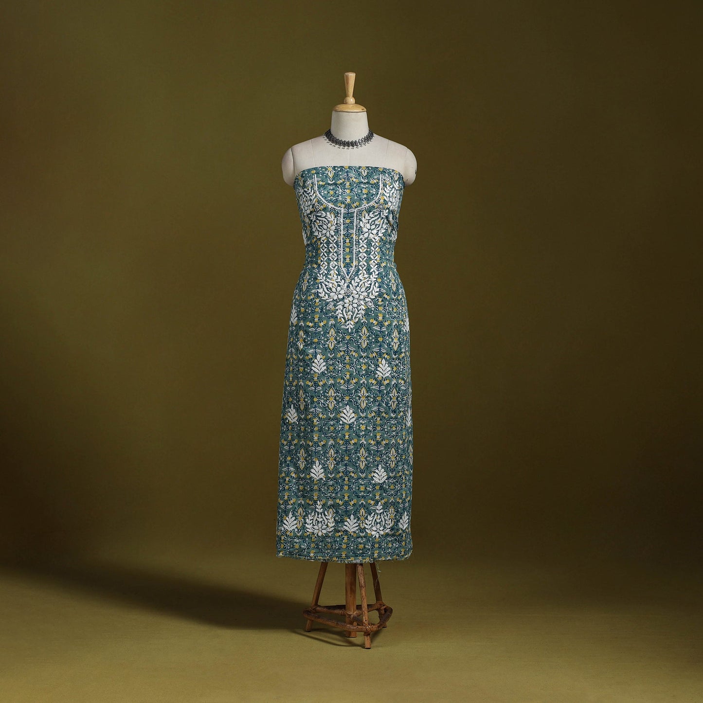 Lucknowi chikankari work sanganeri unstitched kurta