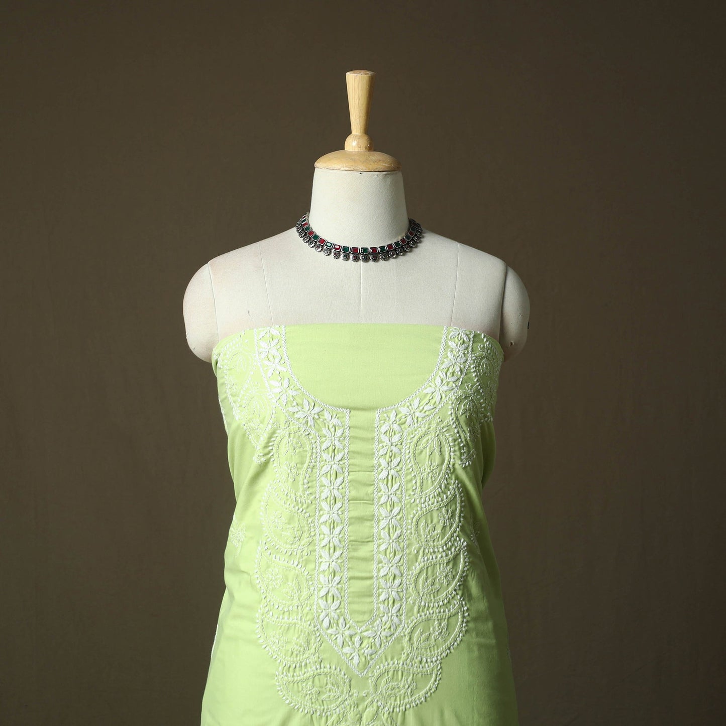 Lucknowi hand embroidered cotton chikankari 3pc unstitched