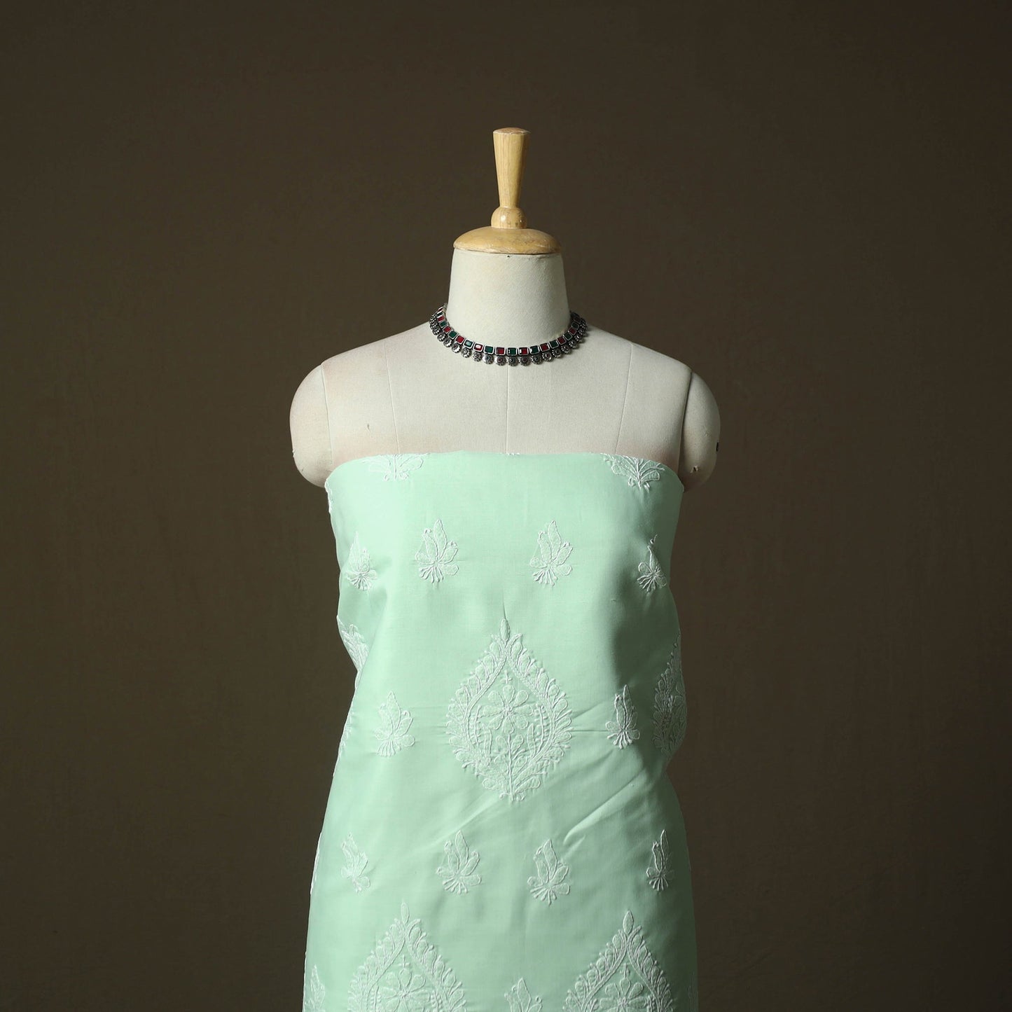 Lucknowi hand embroidered cotton chikankari 3pc unstitched