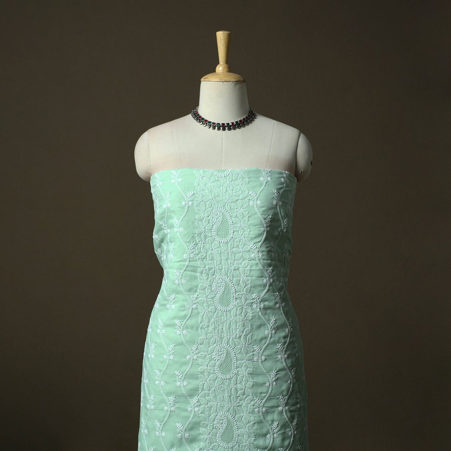 Lucknowi hand embroidered cotton chikankari 3pc unstitched