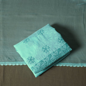 Green - lucknowi hand embroidered cotton chikankari 3pc
