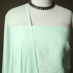 Lucknowi hand embroidered cotton chikankari 3pc unstitched