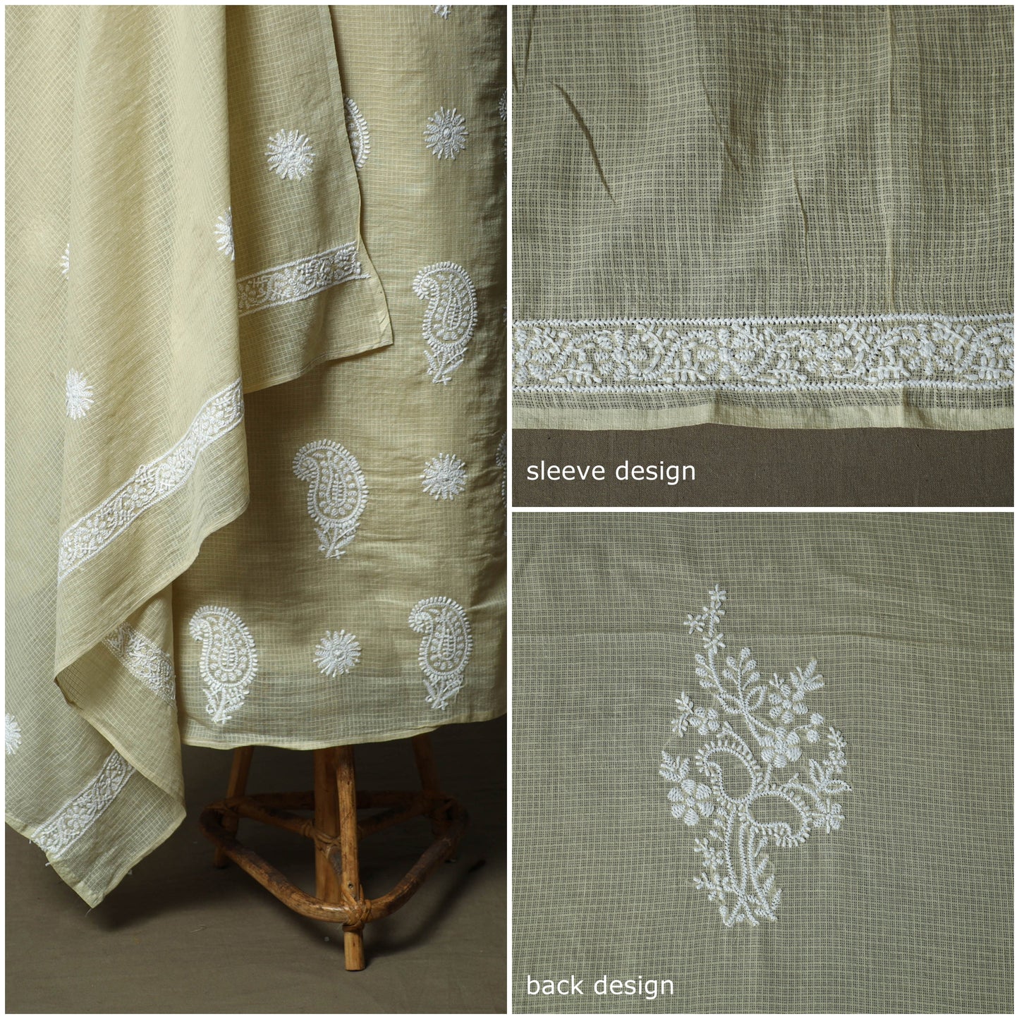Lucknowi hand embroidered kota doria cotton chikankari 2pc
