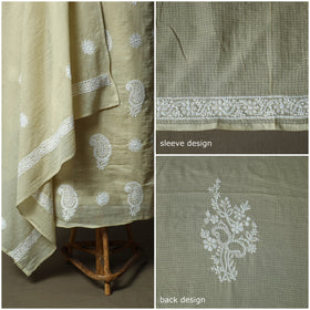 Lucknowi hand embroidered kota doria cotton chikankari 2pc