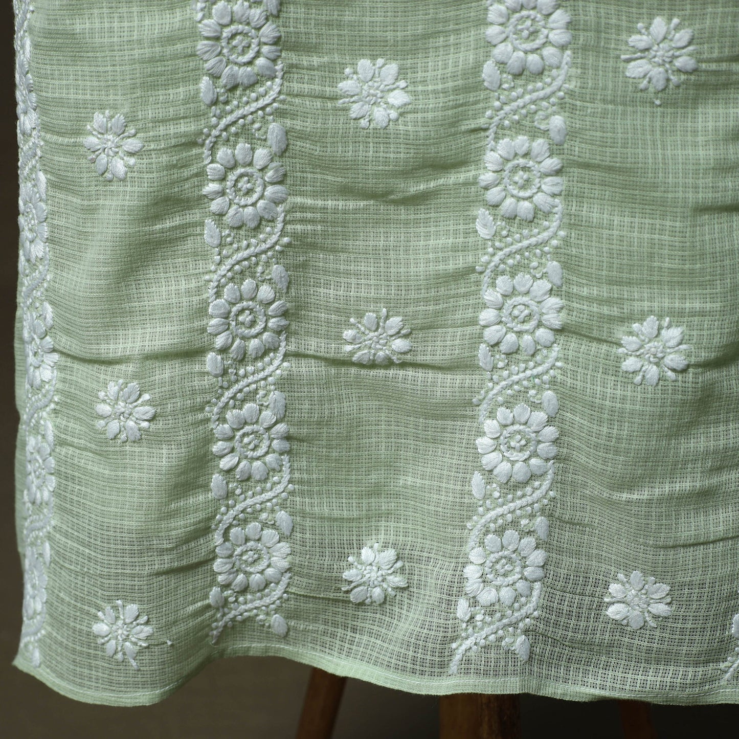 Lucknowi hand embroidered kota doria cotton chikankari 2pc