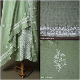 Lucknowi hand embroidered kota doria cotton chikankari 2pc