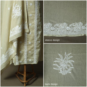 Lucknowi hand embroidered kota doria cotton chikankari 2pc