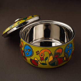  Madhubani Handpainted Stainless Steel Casserole 