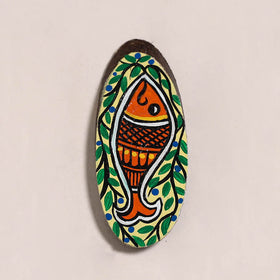 Madhubani handpainted wooden fridge magnet 18 - handcrafted