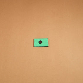 Green - madhubani handpainted wooden fridge magnet 40