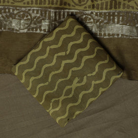Maheshwari silk hand block bagru print 3pc unstitched dress