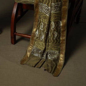 Maheshwari silk hand block bagru print 3pc unstitched dress