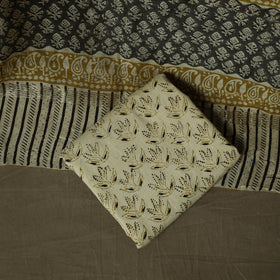 Maheshwari silk hand block bagru print 3pc unstitched dress