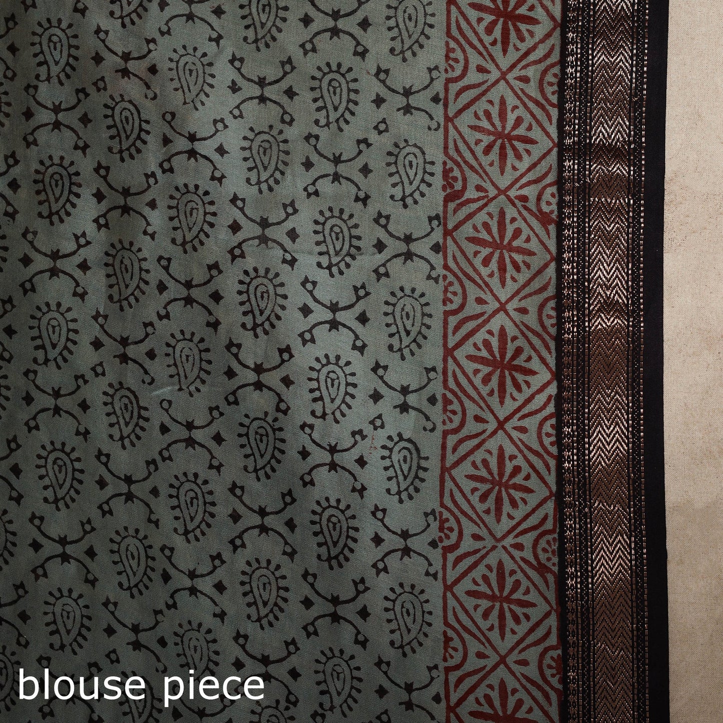 Green - maheshwari silk natural dyed bagh saree with zari