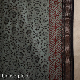 Green - maheshwari silk natural dyed bagh saree with zari