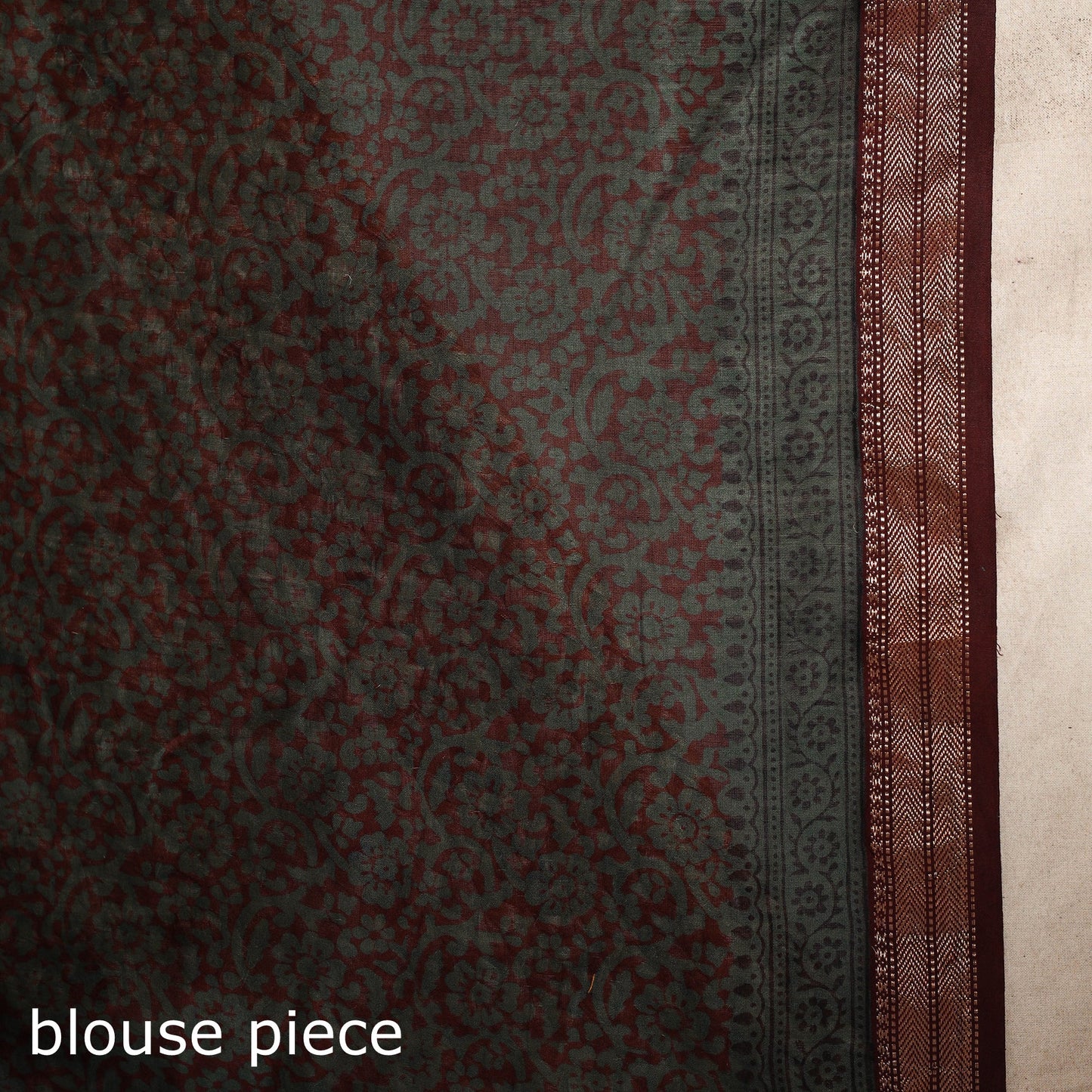 Green - maheshwari silk natural dyed bagh saree with zari