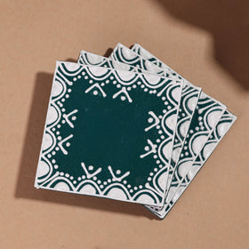 Mandana Art Handpainted Paper Mache Coasters 