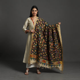 Green - mangalagiri cotton handpainted pen work kalamkari